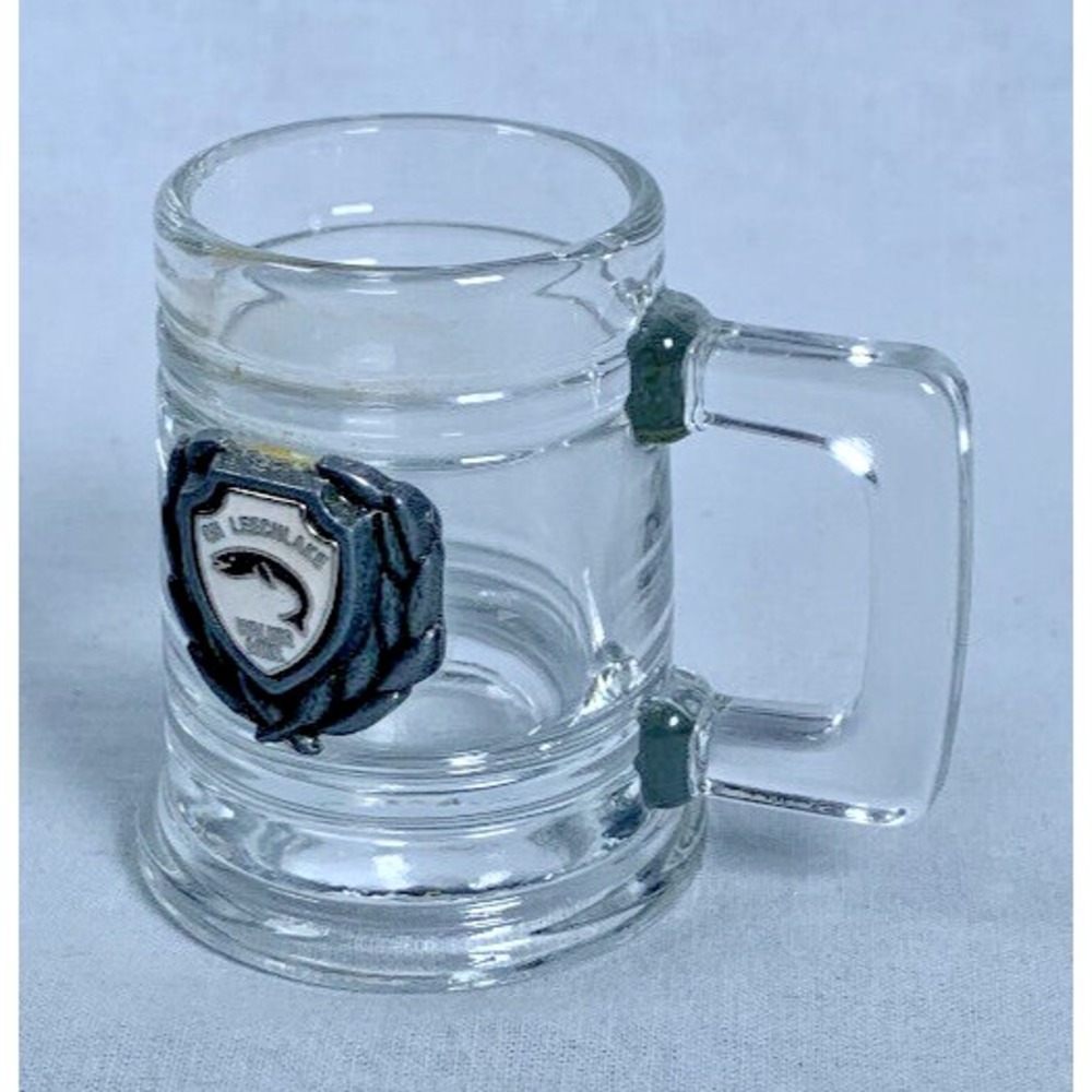 Mini Mug Clear Shot Glass Leech Lake Walker MN 1-1/2 oz